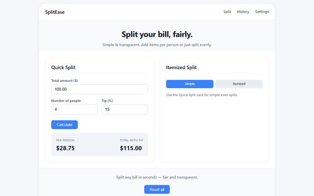 Expense Splitter screenshot