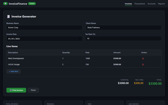 Invoice Generator screenshot