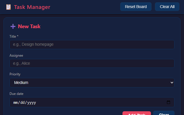Kanban Board screenshot